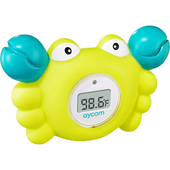 Цифровий термометр AYCORN для ванної та дитячої кімнати зі світлодіодним попереджувальним світлом - Термометр для ванни для дітей