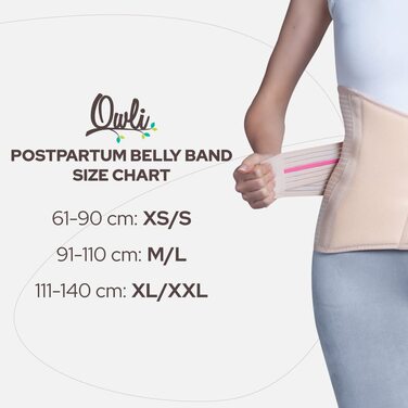 Owli Postpartum Belly Band, Post Pregnancy Tummy Shaper Support Waist Shapewear Corset Diastasis Recti Belly Wrap Corset for Postpartum Support and Shumming (M), Owli Postpartum Belly Band, Post Pregnancy Tummy Shaper Support Waist Shapewear Corset Diasta