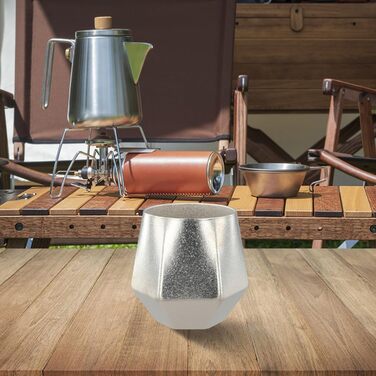 Титанова чашка для пиття з подвійними стінками, 240 мл, ізольована кавова кружка, для кемпінгу та пікніка, срібляста