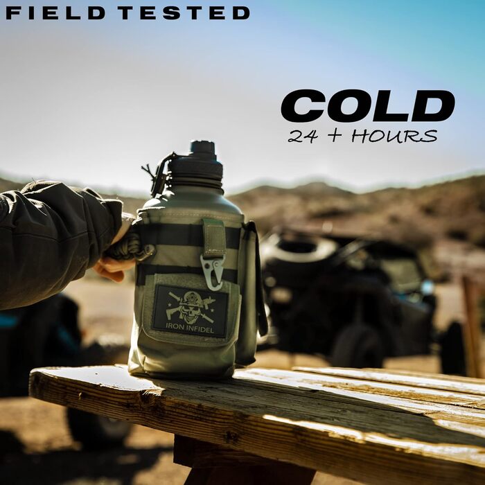 Ізольована пляшка для води з паракордною ручкою, великий глечик для води з нержавіючої сталі з міцною, знімною кришкою для ключів,