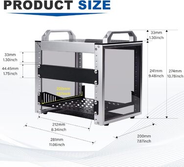 Мережева шафа GeeekPi 4U, 10-дюймова стійка для мережевого, серверного, аудіо- та відеообладнання, монтування в стійку DeskPi RackMate T0