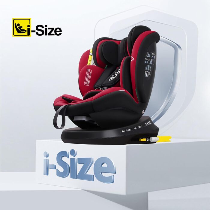 Дитяче автокрісло Reecle 360 Swivel i-Size з кріпленням ISOFIX 40-150 см (0-36 кг) Reboarder, від народження до 12 років, ECE R129