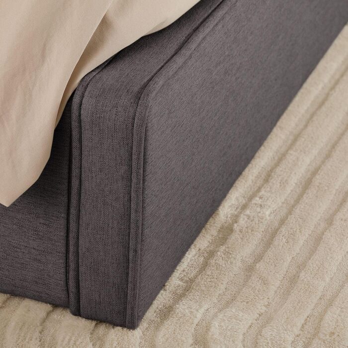 М&39яке ліжко IDIMEX MARINI, двоспальне ліжко 140x200 см темно-сірого кольору - м&39яке ліжко з рейковим каркасом, сучасним дизайном та стійким дерев&39яним каркасом з пластиковими ніжками