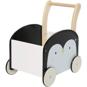 Дитячі ходунки Baby Walker Wood, ходунки Baby Panda з місцем для зберігання для 1-3 років, без прогулянок/ходунків/іграшок для малюків/іграшок/коляски/розваг для дітей/пінгвінів)