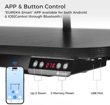 Електричний стіл з регульованою висотою 190110 см U-подібний ігровий стіл Великий кутовий стіл з регульованою висотою з підставкою для клавіатури, комп&39ютерний стіл з 3 підставками для світлодіодних моніторів ERK-U71-B-2-EU Чорний