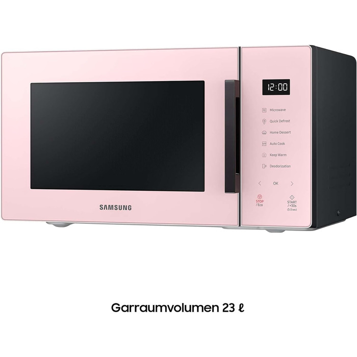 Мікрохвильова піч Samsung Bespoke Solo MS2GT5018AP/EG, 23 л, автоматичні програми для домашнього десерту, швидке розморожування, рожеве