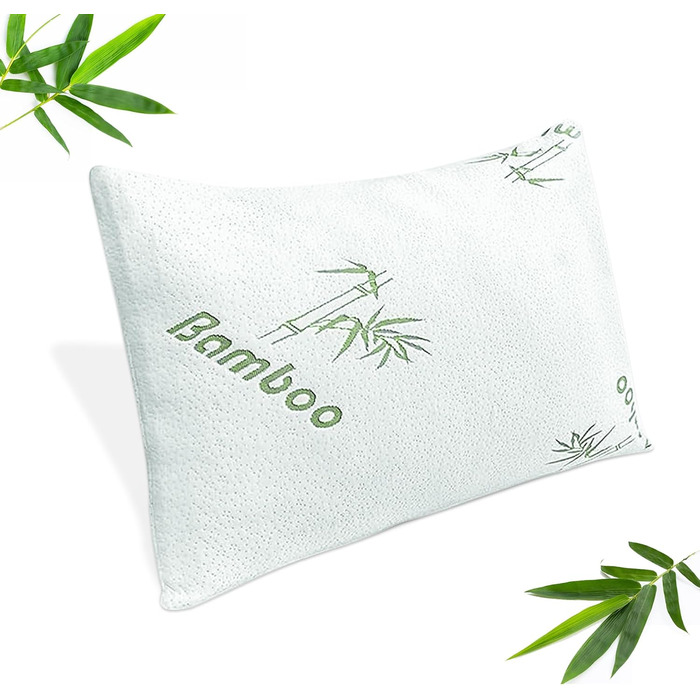 Бамбукова подушка 40x60 см Ергономічна подушка з дихаючим чохлом, в&39язкопружна піна, яку можна прати та гіпоалергенна