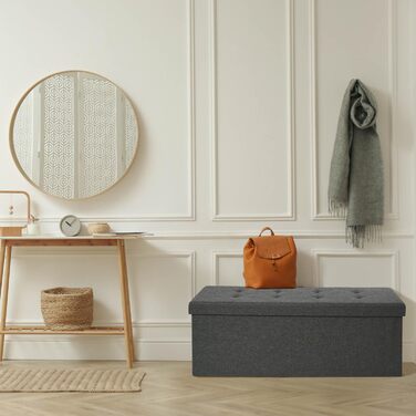 Лавка для зберігання Blumtal 2 додаткові коробки - Лавка для зберігання 110x38x38 см - Скриня для зберігання - Зручний табурет з місцем для зберігання - Пуф - Коробка для зберігання кольору антрацит 110x38x38 см