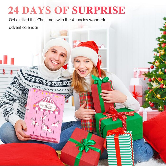 Адвент-календар краси 2025 з вишуканою косметикою, 24 елементи - найкращий подарунок для дівчаток, жінок та підлітків - для різноманітного, розкішного та стильного різдвяного сезону та фестивалю