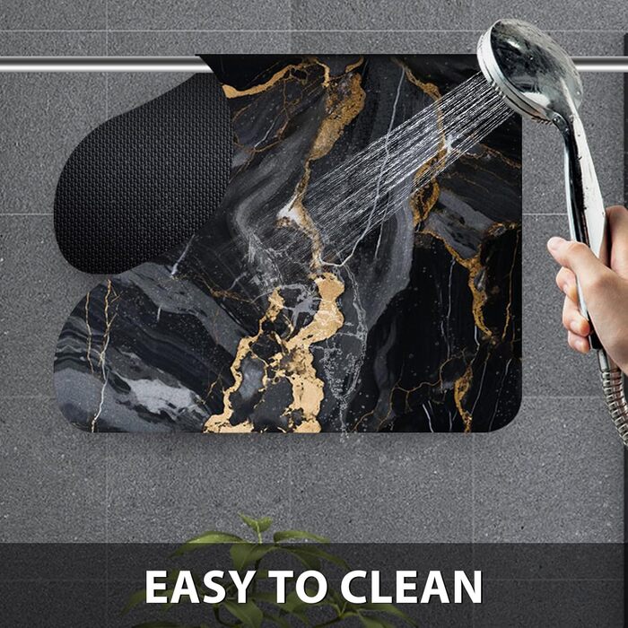Комплект килимків для ванної comfoyar, 2 шт. и, суперпоглинаючі килимки для ванної з чорним мармуровим візерунком, нековзні, швидковисихаючі килимки для ванної, м&39які килимки для ванної, що миються, 40x60 см 40x50 см