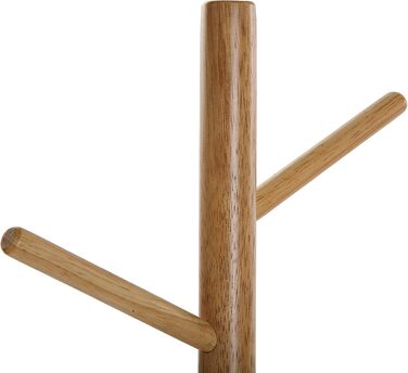 Мінімалістична вішалка для одягу Versa Malm для вхідної зони, з 9 гачками для одягу або сумок, розміри (В x Д x Ш) 171 x 28 x 28 см, метал та дерево, колір білий