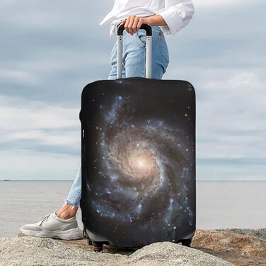 Чохол для багажу Космічна спіраль захисний еластичний чохол-обкладинка для валізи з принтом, чорний, розмір 90