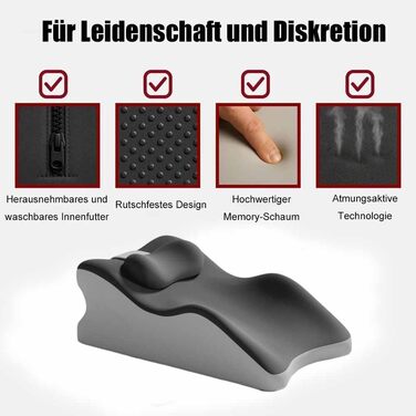 Подушка Liborah, покращена багатофункціональна подушка для пар 27 з пандусом, з невеликими аксесуарами, кілька положень забезпечують підтримку та розслаблення спини (чорна)