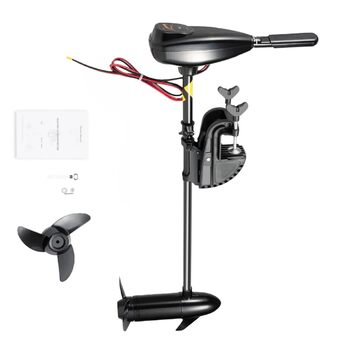 Човновий електричний мотор потужністю 800 Вт 12 В 80 фунтів, човновий мотор потужністю 1,2 к.с. з 5 передачами вперед/3 назад, підвісний електродвигун з довгим валом для надувних човнів, каяків/човнів, крутний момент 1850 кг