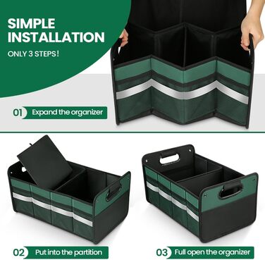 Організатор для багажника WINHUNT, автомобільний органайзер, посилені ручки, 50 л водонепроникний поліестер, автомобільні аксесуар