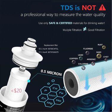 Система фільтрації води Frizzlife під раковиною - NSF ANSI 42 і 53, висока місткість, пряме з&39єднання, система фільтрації під раковиною, система фільтрації питної води - 0,5 мікрона, видалення 99,99 свинцю, хлору
