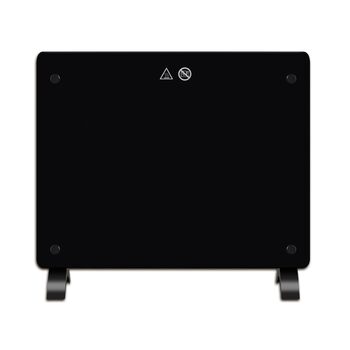 Конвекторний обігрівач DONYER POWER 1000 Вт, ультратонкий, настінний або окремостоячий, чорна скляна панель 1 кВт чорного кольору