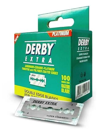 Леза безпечної бритви Derby Extra Double Edge, упаковка із 100 лез