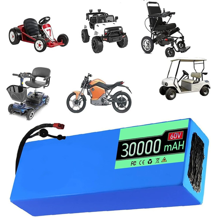 Акумулятор для електровелосипеда / електроскутера 60V 12Ah–30Ah з вбудованим BMS