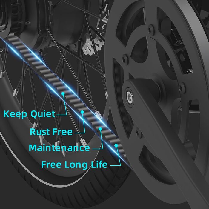 Електричний велосипед ADO E-Bike Air Carbon, складний велосипед, жіночий/чоловічий електровелосипед, ремінний привід, 14,5 кг, IPS LCD-дисплей, GPS, додаток ADO, 250 Вт, чорний