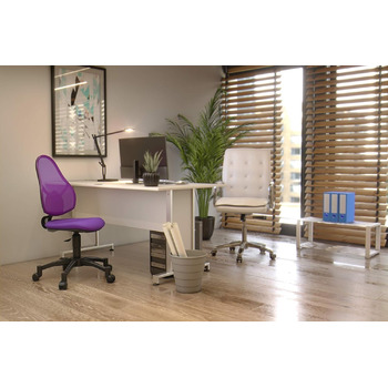 Офісне крісло, стілець для роботи для дітей та підлітків, тканинна оббивка, фіолетовий, один розмір