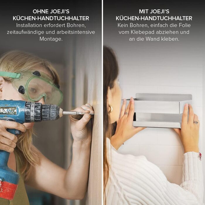 Полиця для душу Joejis з нержавіючої сталі - самоклеюча, без свердління - кутова полиця у ванну кімнату - тримач для душу, полиця для зберігання шампуню та засобів для душу - чорний/срібний (полірована нержавіюча сталь)