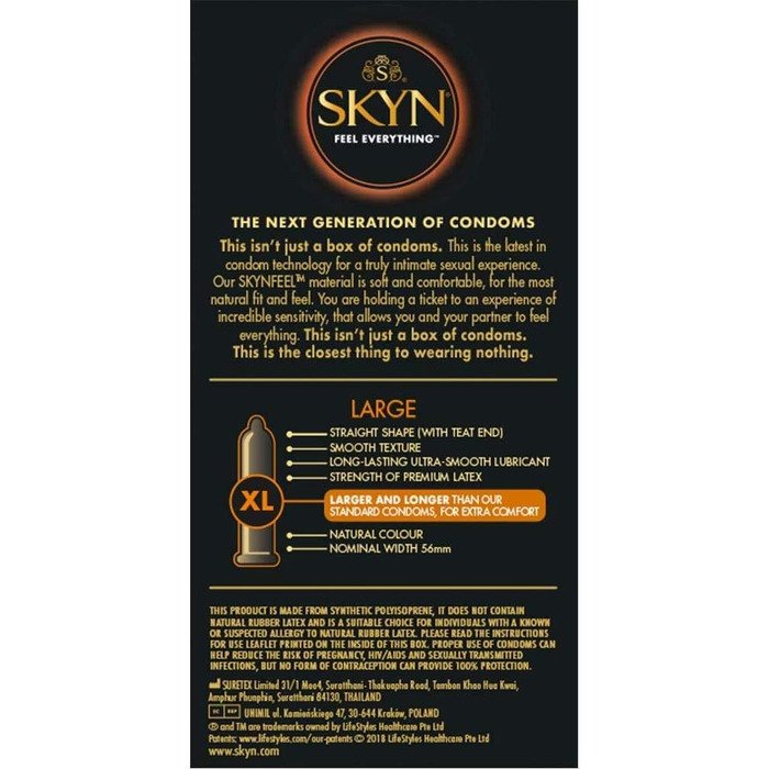 Презервативи SKYN Large XL без латексу, 20 шт
