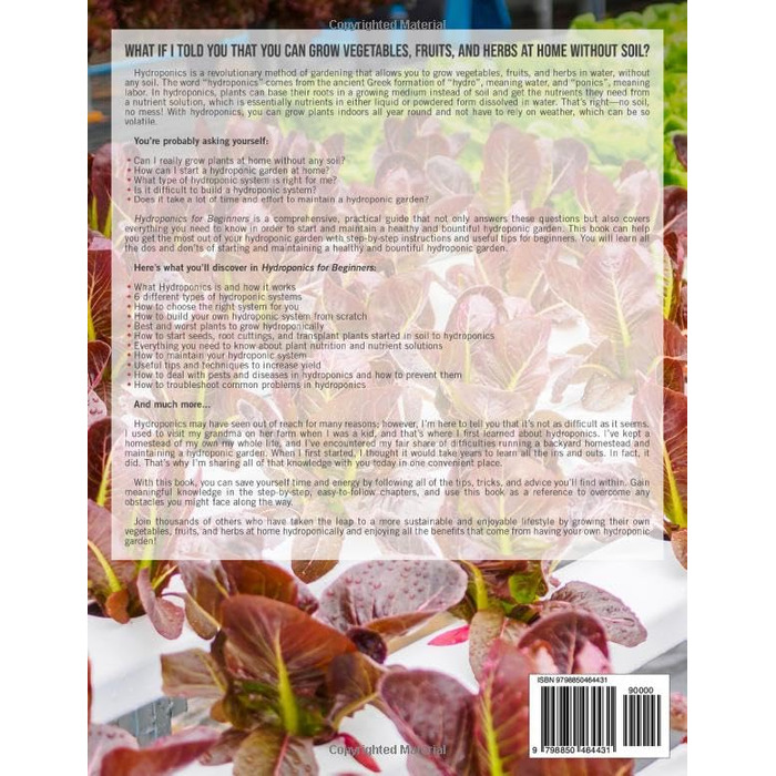 Гідропоніка для початківців повний посібник із гідропонного садівництва, проектування та будівництва недорогих гідропонних систем своїми руками та вирощування овочів, фруктів і трав у воді