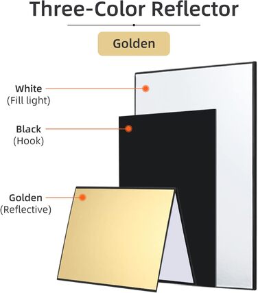 В 1 світловідбивач для фотографії A3x2, 42x29.7см складаний рефлектор Картонні аксесуари для фотозйомки натюрморт, ювелірні вироби, їжа, предметна зйомка, фото (золото/срібло, білий, чорний), 3