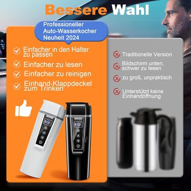 Подорожній чайник автомобільний 12v 24v для автомобіля вантажівки таксі дитини, чайник швидкого нагріву для автомобіля подорожня к