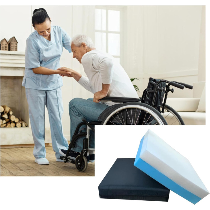 Змішані протипролежневі подушки для інвалідних візків - ортопедичні з водонепроникним та дихаючим чохлом, наповнені в&39язкоеластичною піною та піною HR Comfort.