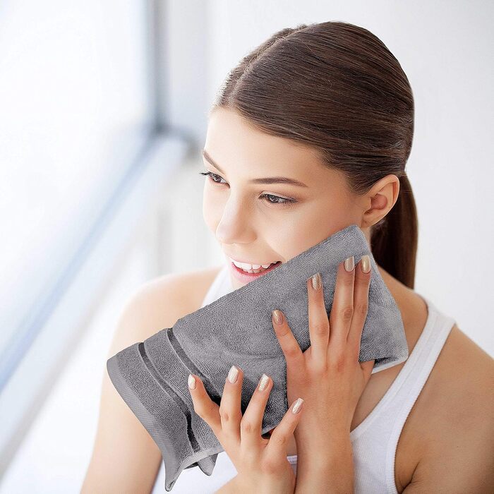 Набір рушників Utopia - 8 рушників з петлею для підвішування з 97 бавовни, поглинаючі та швидковисихаючі 2 банних рушники, 2 рушни