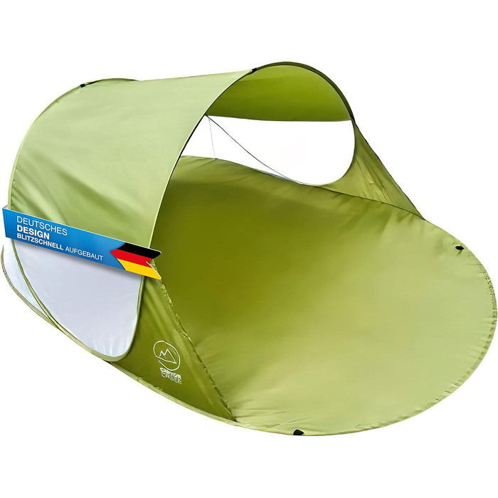 Пляжний намет, що розкладається, вітрозахисний намет на пляжі, блискавично швидкий, самовстановлюваний сонцезахисний намет, автоматичний намет із захистом від ультрафіолету, зелений