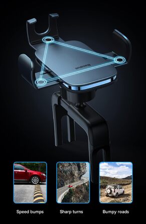 Гравітаційний тримач для телефону Baseus Metal Age II для автомобіля, круглий, чорний