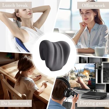 Підтримка шиї з ефектом пам&39яті, підтримка шиї для офісних стільців, подушка для шиї офісного стільця, підголівник подушки для шиї, подушка для підголівника для дорослих та студентів (темно-сіра)