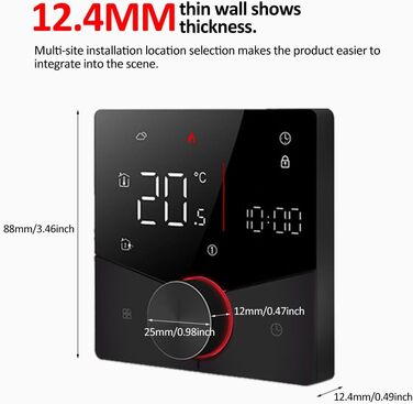 Weytoll Smart WiFi Thermostat with App Control, Programmable, Weekly, Frost Protection, Ideal for Home, School, Office, Hotel, Weytoll Smart WiFi Thermostat with App Control, Programmable, Weekly, Frost Protection, Ideal for Home, School, Office, Hotel