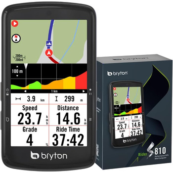 Велокомп&39ютер Bryton Rider S810 з GPS-навігацією та 3,5-дюймовим кольоровим сенсорним екраном, 50-годинним автономним часом, офлайн-картою Європи, покроковою навігацією, водонепроникністю, підключенням ANT/BLE