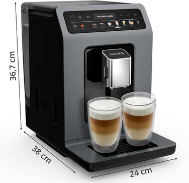 Кавомашина Krups Evidence Hot & Cold 18 видів напоїв (гарячі та холодні), One-Touch Cappuccino, молочна система, автоматичне очищення, швидкий розігрів, EA898GF0