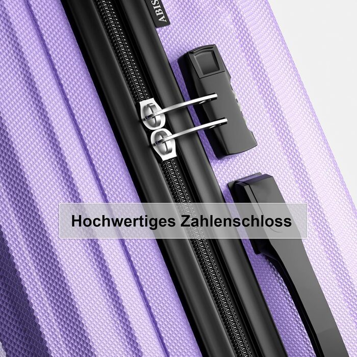 Ручна валіза Voyager 55x35x23 см, валіза з жорстким корпусом та візком, маленька, легка дорожня валіза з 4 колесами, кодовий замок, світло-фіолетовий, розмір S