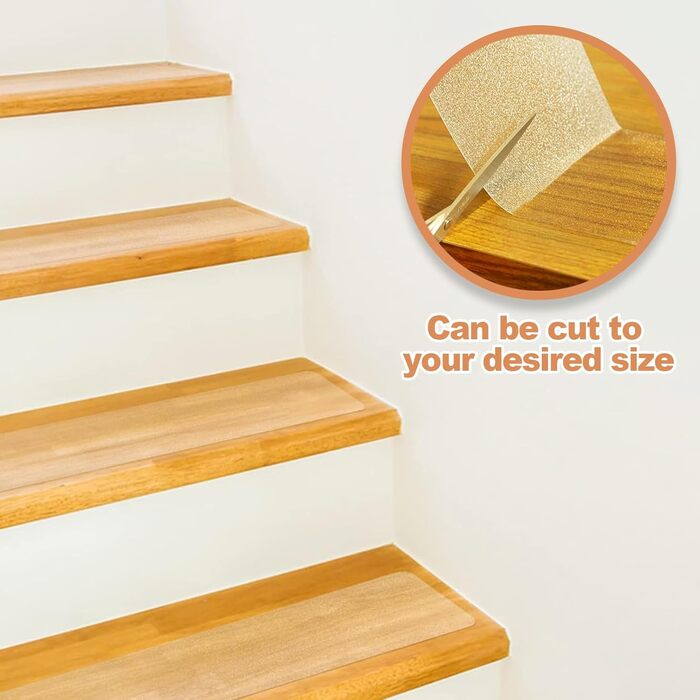 Килимки для сходів, протиковзкий килимок, 15 шт. 60x15 см, для внутрішніх сходів, протиковзкий килимок з роликом, водонепроникний самоклеючий килимок для дерев&39яних сходів, комплект