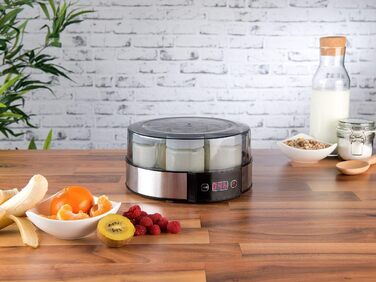 Йогуртниця Rosenstein & Shne йогуртниця з таймером, 7 порційних баночок по 190 мл, 20 Вт (йогуртниця, йогуртниця для дому, машина)