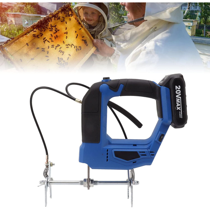 Акумуляторний електричний бджолиний шейкер із протиковзкою ручкою, акумуляторний для ферми медоносних бджіл (синій) EU Plug Blue