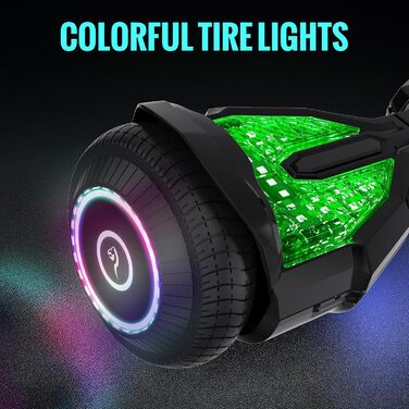 Гіроскутери EVERCROSS EV2 із сидінням – акумулятор 5,2 Аг, 15 км/год, музика через Bluetooth, 7-кольорове підсвічування педалей, вантажопідйомність 85 кг, з ховеркартом для дітей, підлітків та дорослих