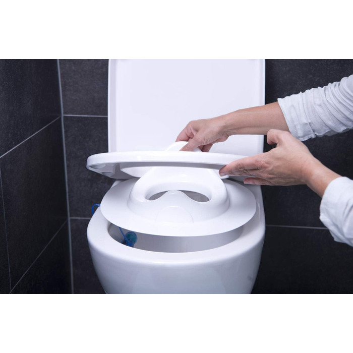 Сидіння для унітазу Rotho Babydesign Bella Bambina - Дитяче сидіння для унітазу сірого кольору - Міцне сидіння для унітазу для діт