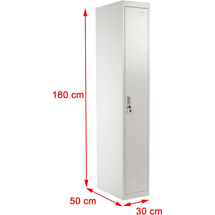 Шафка Mendler Boston T163, гардеробна, шафка для роздягальні, металева 180x30x50см згідно ASR A4.1 - сіра