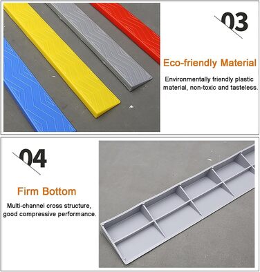Портативний бордюрний пандус заввишки 1-5,5 см, нековзний пороговий пандус для дверей, ванних кімнат, супермаркетів, в'їздів у гаражі, ріжеться (колір: , розмір: 100x8x2,5 см)