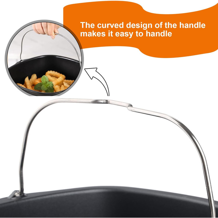 Форма для випічки Yetaha HD9925/00, аксесуари для випічки у фритюрниці 17,5*16,5*7 см для випічки Turbostar, можна мити в посудомийній машині з антипригарним покриттям, місткість 0,8 кг