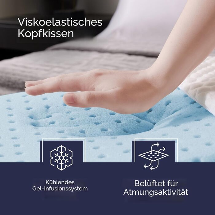 Подушка Weekender з пінного гелю з ефектом пам&39яті, розмір &quotqueen-size&quot, середня м&39якість, підтримка шиї та плечей, для сну на спині, боці та животі, для дому, готелю та лікарні, 2 шт., набір &quotqueen-size&quot