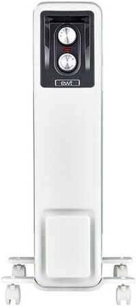 Еко-радіатор ewt NOC eco 15M, допоміжний обігрівач для невеликих приміщень, включаючи 3 режими нагріву, мобільний завдяки колесам та заглибленим ручкам, обігрівач з ребристою конструкцією для рівномірного нагрівання, 1500 Вт, білий