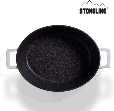 Каструля для запікання з кришкою індукційна 32 см, 6,6 л, лита алюмінієва каструля з покриттям з частинок справжнього каменю, каст